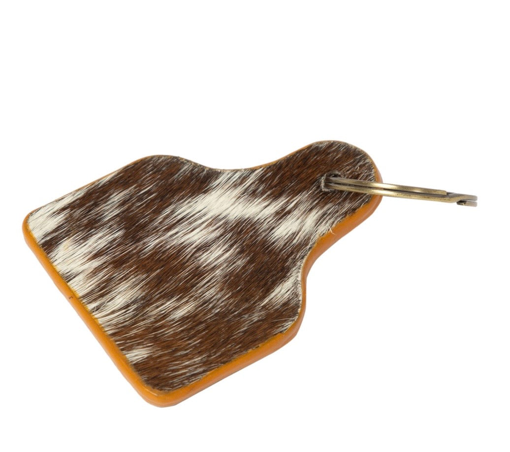 Boot Stitch Cow Hide Key Ring