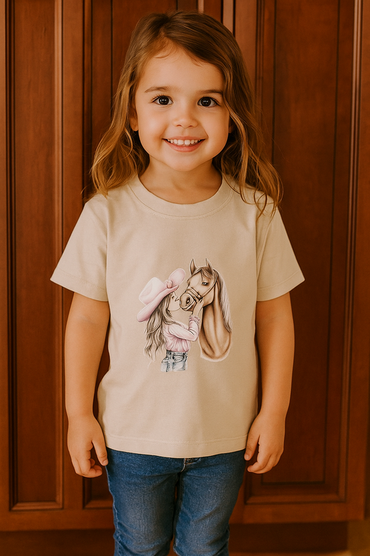 Girls Pink Horse T-Shirt