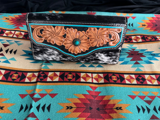 Tooled Leather Saddle Blanket Wallet