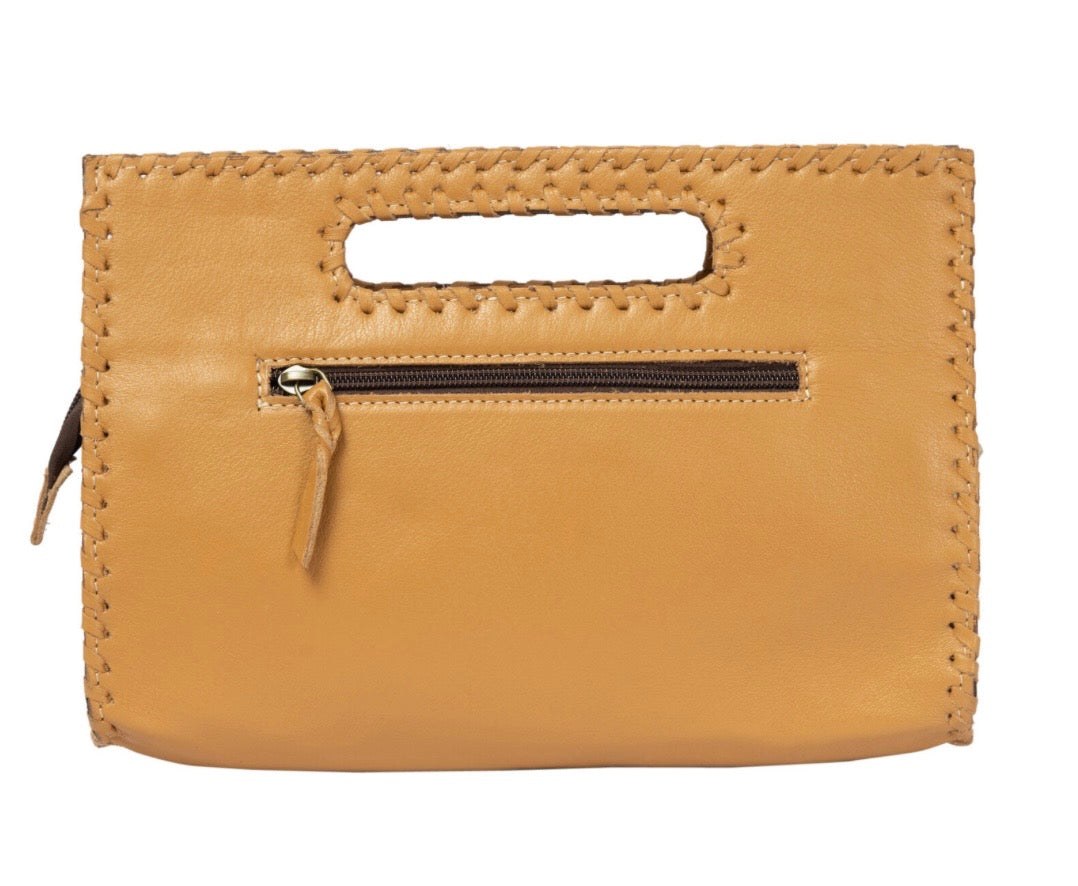 Cowhide Medium Bag with Tooled cutwork