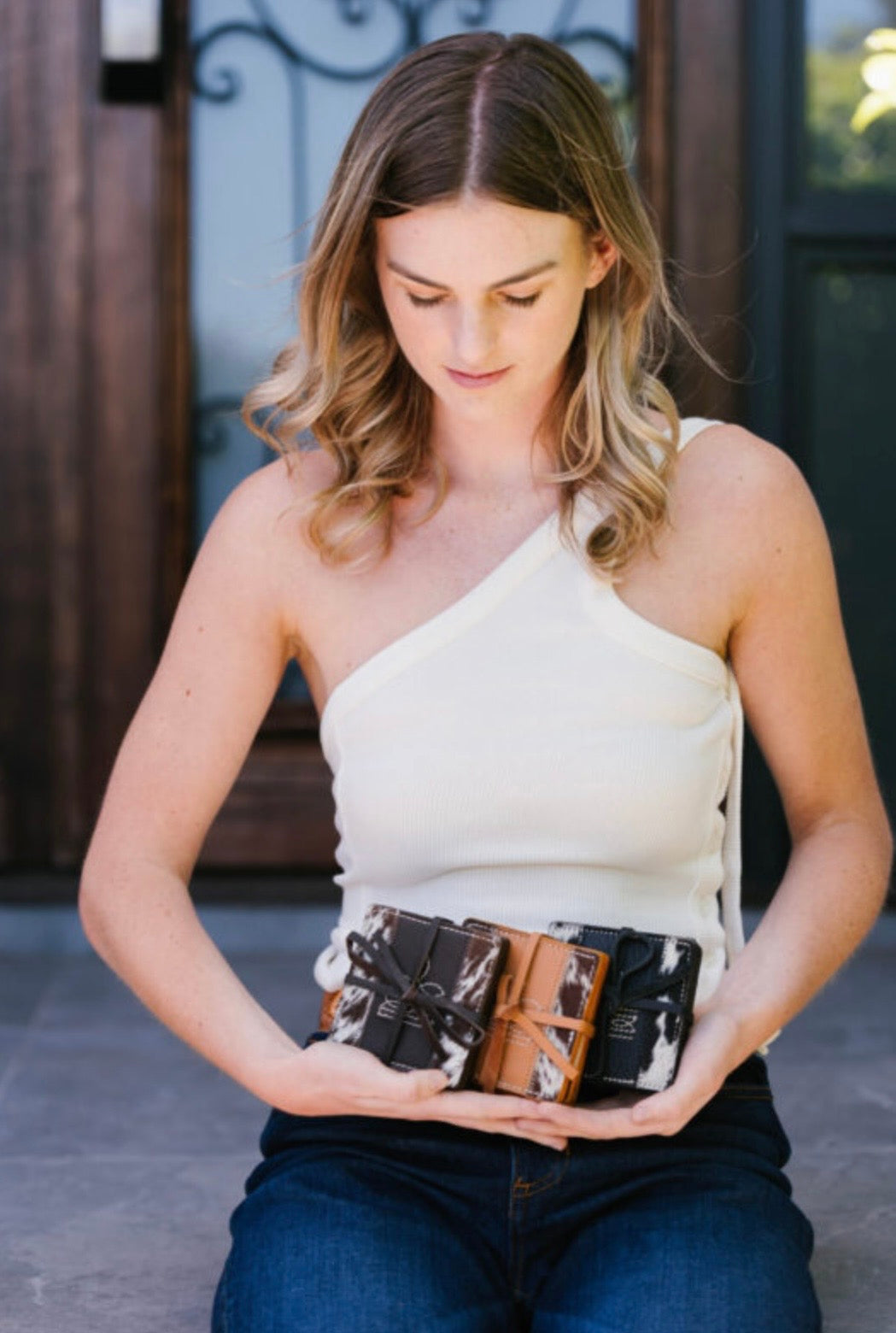 Boot Stitch, Cowhide & leather Coaster